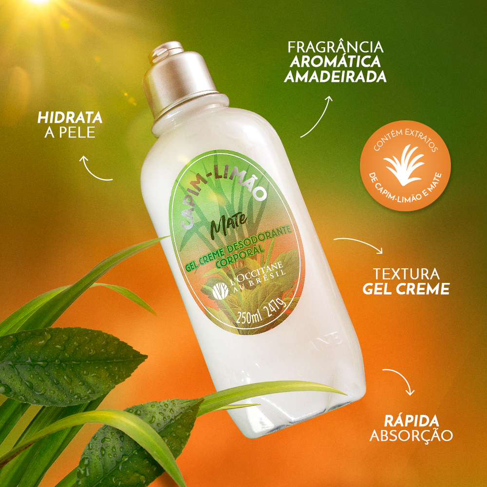 Gel Creme Desodorante Corporal Capim-Limão Mate 250ml, ,  large image number 1